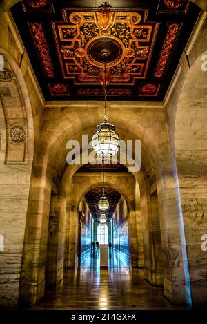 Corridoi della New York Public Library - Manhattan, New York City Foto Stock