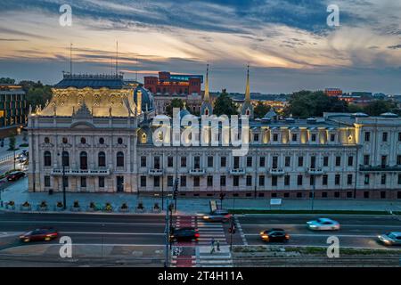 Città di Lodz, Polonia - vista sul Palazzo Poznanski. Foto Stock