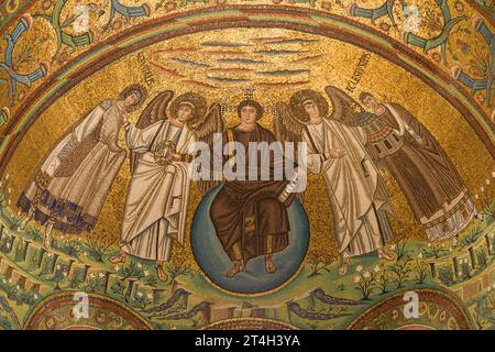 Abside Mosaico della basilica di San vitale a Ravenna, Emilia-Romagna, Italia. Foto Stock