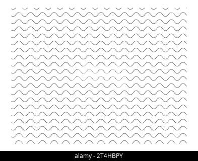 Linea grigia ondulata su sfondo senza cuciture. Linee d'onda su sfondo trasparente. Texture pulsante. Illustrazione vettoriale dell'ondulazione, Illustrazione Vettoriale