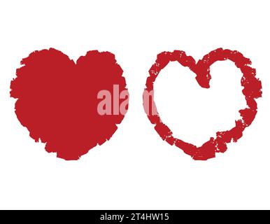 Cuore disegnato in set di matite, grafica vettoriale, amore Illustrazione Vettoriale