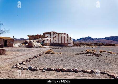 Sito archeologico di Yerbas Buenas - Cile. Pitture rupestri - deserto di Atacama. San Pedro de Atacama. Foto Stock