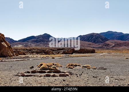 Sito archeologico di Yerbas Buenas - Cile. Pitture rupestri - deserto di Atacama. San Pedro de Atacama. Foto Stock