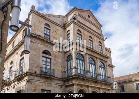 Vista del Casinò Liceo nella città di Pontevedra, in Galizia, Spagna. Foto Stock