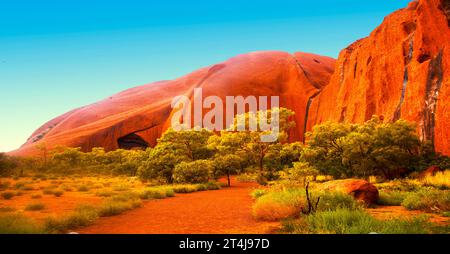 Ayers Rock nel Parco Nazionale di Uluru-Kata Tjuta, Australia Foto Stock