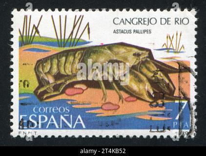 SPAGNA - CIRCA 1979: Timbro stampato dalla Spagna, mostra Crawfish, circa 1979 Foto Stock
