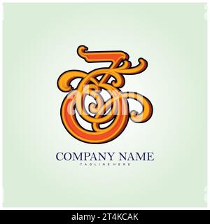 Logo monogramma classico senza tempo numero 3 Elegance illustrazioni vettoriali per il logo del tuo lavoro, t-shirt di merchandisse, adesivi e disegni di etichette, poster, gre Illustrazione Vettoriale