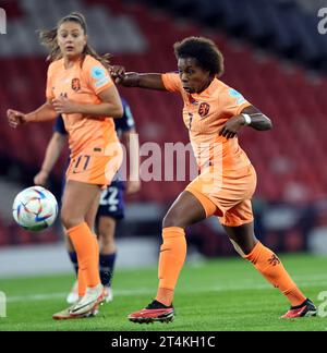 31 ottobre 2023. GLASGOW - Lineth Beerensteyn d'Olanda durante la partita femminile della UEFA Nations League tra Scozia e Paesi Bassi all'Hampden Park il 31 ottobre 2023 a Glasgow, Scozia. ANP ROBERT PERRY Credit: ANP/Alamy Live News Foto Stock