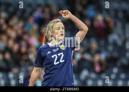 31 ottobre 23, Glasgow, Regno Unito. La Scozia ha giocato nei Paesi Bassi nella UEFA Women's Nation's League a Hampden Park, Glasgow, Scozia, Regno Unito. I Paesi Bassi hanno vinto per 0 - 1 e il gol è stato segnato da ESMEE BRUDTS (22) in 60 minuti. Crediti: Findlay/Alamy Live News Foto Stock