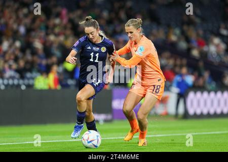 31 ottobre 23, Glasgow, Regno Unito. La Scozia ha giocato nei Paesi Bassi nella UEFA Women's Nation's League a Hampden Park, Glasgow, Scozia, Regno Unito. I Paesi Bassi hanno vinto per 0 - 1 e il gol è stato segnato da ESMEE BRUDTS (22) in 60 minuti. Crediti: Findlay/Alamy Live News Foto Stock