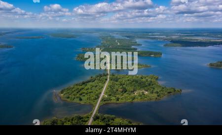 Long Sault Parkway, Thousand Islands, fiume San Lorenzo, Ontario, Canada Foto Stock