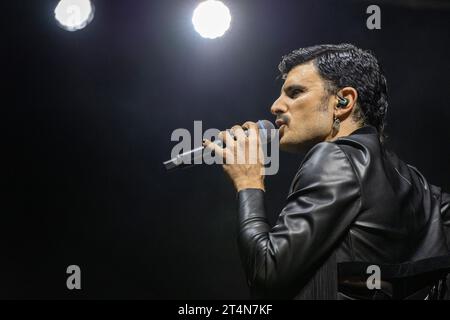 Concerto di Rodrigo Cuevas, la Romería, festival la Luna en Vers, Sant Joan, Maiorca, Isole Baleari, Spagna Foto Stock