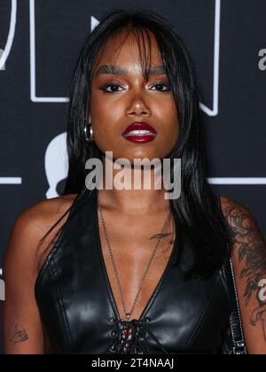 Hollywood, Stati Uniti. 31 ottobre 2023. HOLLYWOOD, LOS ANGELES, CALIFORNIA, USA - OTTOBRE 31: T'Neel Mohan arriva al Red Carpet Halloween Costume Ball 2023 di Billboard e Affinity Nightlife tenutosi al W Hotel Rooftop il 31 ottobre 2023 a Hollywood, Los Angeles, California, Stati Uniti. (Foto di Xavier Collin/Image Press Agency) credito: Image Press Agency/Alamy Live News Foto Stock