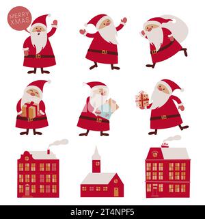 Personaggi Babbo Natale. Illustrazione Vettoriale