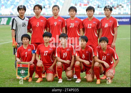 Xiamen, Cina. Novembre 2023. TORNEO DI QUALIFICAZIONE OLIMPICA FEMMINILE AFC 2024 (qualificazioni asiatiche turno 2) - THAILANDIA vs DPR COREA allo Xiamen Egret Stadium. Crediti: Meng Gao/Alamy Live News Foto Stock