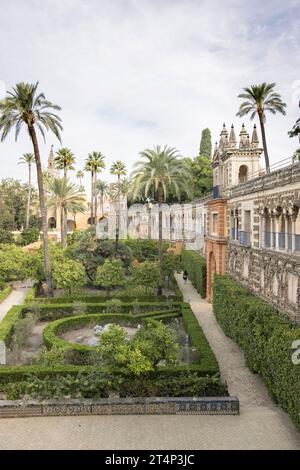uno dei grandi palazzi reali in spagna, il real alcazar di siviglia, andalusia, spagna Foto Stock