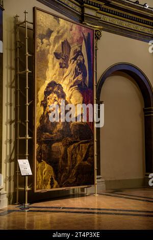 Ambulatorio della Cattedrale VIC con dipinti originali restaurati di Josep Maria Sert prima dell'incendio del 1936 (Vic, Barcellona, Catalogna, Spagna) Foto Stock