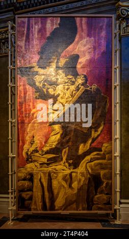 Ambulatorio della Cattedrale VIC con dipinti originali restaurati di Josep Maria Sert prima dell'incendio del 1936 (Vic, Barcellona, Catalogna, Spagna) Foto Stock