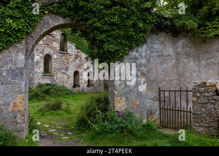 Il castello di Clifden è un castello in rovina del XIX secolo nel Connemara, in Irlanda. Foto Stock