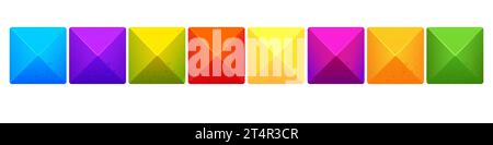 Set di mattoncini di gioco, blocchi colorati, puzzle in stile cartoni animati isolati su sfondo bianco. Forme creative e dettagliate. file vettoriale al 100% Illustrazione Vettoriale