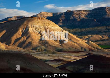 Carroll Rim from Painted Hills Overlook Trail, John Day Fossil Beds National Monument-Painted Hills Unit, Oregon Foto Stock