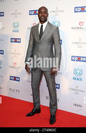 Carlton Cole partecipa alla cena Football for Peace presso il Corinthia Hotel di Londra. Foto Stock