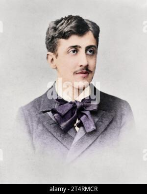 Marcel Proust (1871-1922) da giovane. Foto di testa e spalle quando Proust aveva 20 anni. Intorno al 1891. Foto Stock