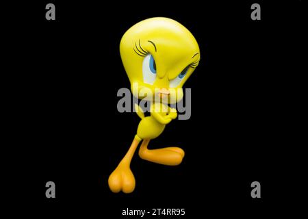 Tweety pie con sfondo nero isolato Foto Stock