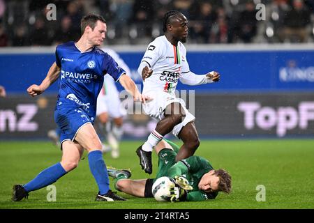 Heverlee, Belgio. 1 novembre 2023. Una partita finale della Croky Cup 1/16 tra OH Leuven e Eendracht Elene-Grotenberge (3° Amateur), a Heverlee, mercoledì 01 novembre 2023. BELGA PHOTO JOHN THYS Credit: Belga News Agency/Alamy Live News Foto Stock