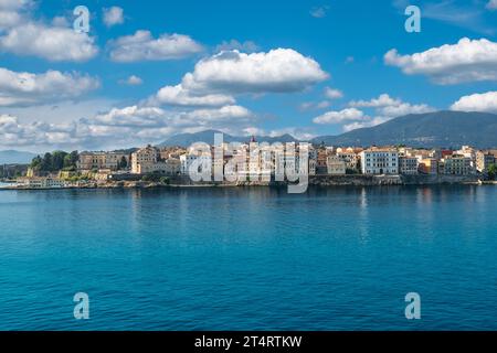 Vista panoramica dello skyline di Corfù, Grecia. Foto Stock