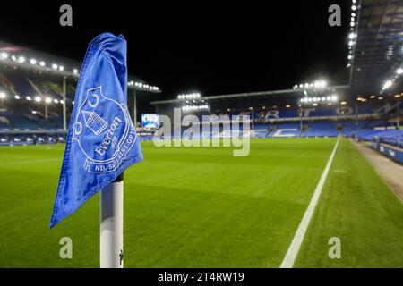 Liverpool, Regno Unito. 1 novembre 2023. Vista generale all'interno dello stadio davanti all'Everton FC contro Burnley FC, Carabao Cup 4° turno partita a Goodison Park, Liverpool, Inghilterra, Regno Unito il 1° novembre 2023 credito: Every Second Media/Alamy Live News Foto Stock