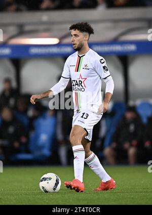 Heverlee, Belgio. 1 novembre 2023. Sofian Kiyine controlla la palla durante una partita finale della Croky Cup 1/16 tra OH Leuven e Eendracht Elene-Grotenberge (3° Amateur), a Heverlee, mercoledì 01 novembre 2023. BELGA PHOTO JOHN THYS Credit: Belga News Agency/Alamy Live News Foto Stock