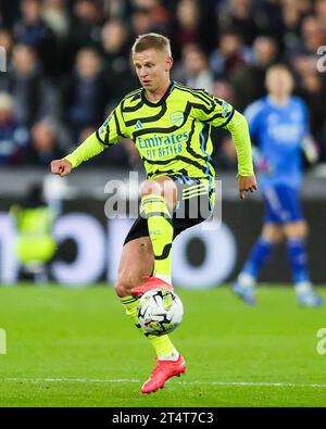 Londra, Regno Unito. 1 novembre 2023. Oleksandr Zinchenko dell'Arsenal in azione durante la partita West Ham United FC vs Arsenal FC Carabao Cup Round 4 allo Stadio di Londra, Inghilterra, Regno Unito il 1° novembre 2023 Credit: Every Second Media/Alamy Live News Foto Stock