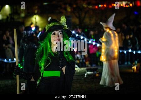 Halloween Dress Up Event, Parade of Lost Souls, Vancouver, British Columbia, Canada Foto Stock