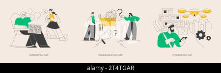 Illustrazioni vettoriali astratte di concetto di diversità di persone. Illustrazione Vettoriale