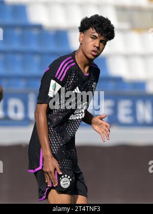 ISTANBUL - Adam Aznou del Bayern Monaco U19 durante la partita del gruppo A della UEFA Youth League tra Galatasaray e Bayern Monaco al Recep Tayyip Erdogan Stadium il 24 ottobre a Istanbul, Turchia. ANP | Hollandse Hoogte | GERRIT VAN COLOGNE Foto Stock