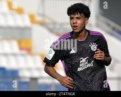 ISTANBUL - Adam Aznou del Bayern Monaco U19 durante la partita del gruppo A della UEFA Youth League tra Galatasaray e Bayern Monaco al Recep Tayyip Erdogan Stadium il 24 ottobre a Istanbul, Turchia. ANP | Hollandse Hoogte | GERRIT VAN COLOGNE Foto Stock