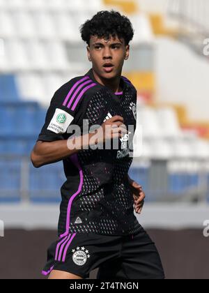 ISTANBUL - Adam Aznou del Bayern Monaco U19 durante la partita del gruppo A della UEFA Youth League tra Galatasaray e Bayern Monaco al Recep Tayyip Erdogan Stadium il 24 ottobre a Istanbul, Turchia. ANP | Hollandse Hoogte | GERRIT VAN COLOGNE Foto Stock