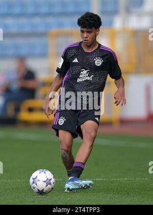 ISTANBUL - Adam Aznou del Bayern Monaco U19 durante la partita del gruppo A della UEFA Youth League tra Galatasaray e Bayern Monaco al Recep Tayyip Erdogan Stadium il 24 ottobre a Istanbul, Turchia. ANP | Hollandse Hoogte | GERRIT VAN COLOGNE Foto Stock