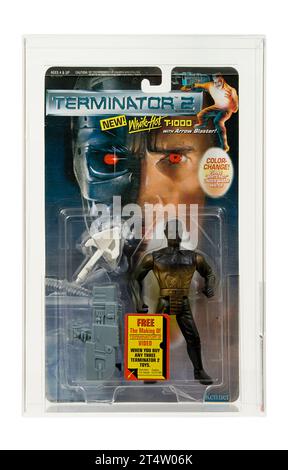 1991 Kenner Terminator 2 serie 2 White-Hot T-1000 Carded Action Figure AFA 80 Near Mint Condition Foto Stock