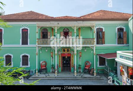 Pinang Peranakan, il palazzo è un museo che contiene oggetti di antiquariato e la presentazione in dogana Peranakans, design di interni e di stili di vita, della Malaysia Foto Stock