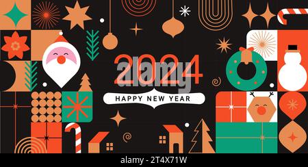 2024 felice anno nuovo. Illustrazione Vettoriale