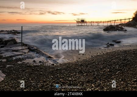 Il Trabocco Turchino (Abruzzo, Italia) Foto Stock