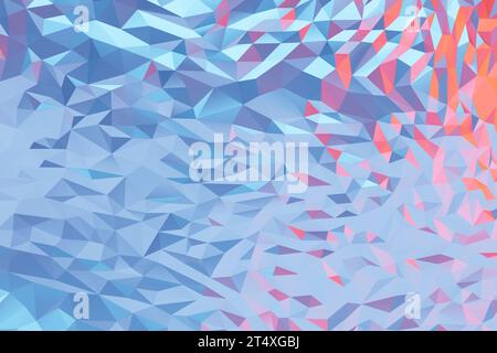 Illustrazione 3d righe di triangoli rosa e blu .sfondo geometrico, pattern. Foto Stock