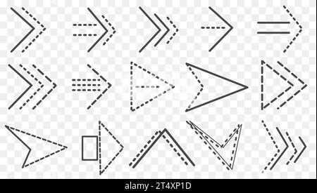 Frecce icone di set nere grandi. Icona freccia. Raccolta vettore freccia. Freccia. Cursore. Frecce semplici e moderne. Set di frecce vettoriali di forme diverse e. Illustrazione Vettoriale