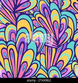 Colorato motivo paisley ornamentale. Illustrazione vettoriale disegnata a mano Illustrazione Vettoriale