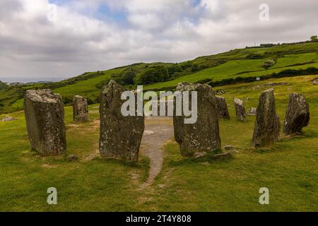 Steinzeitlicher Steinkreis von Drombeg Foto Stock