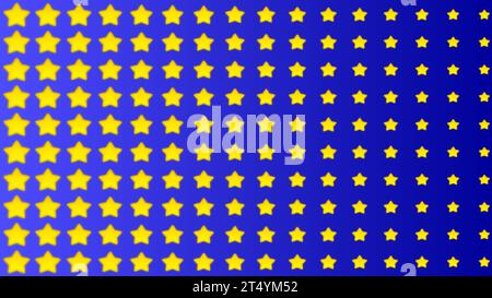 Motivo mezzitoni con stelle dorate. Mezzitoni con stelle dorate su sfondo blu. Foto Stock