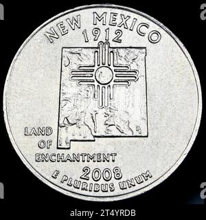 Dollaro USA commemorativo del quarto di stato : New Mexico (1912) Land of Enchantment Foto Stock