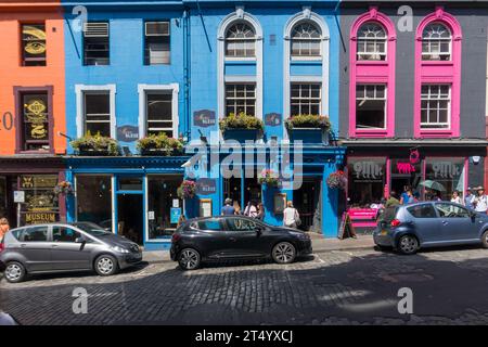 Victoria Street Facades, Edimburgo, Scozia, Regno Unito. Foto Stock